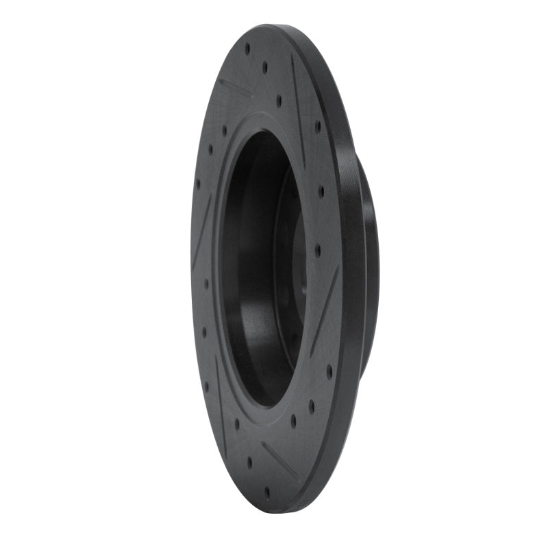 R1 00-08 Audi A4 (USA/Canada) Rear Left Drilled & Slotted Black Brake Rotor