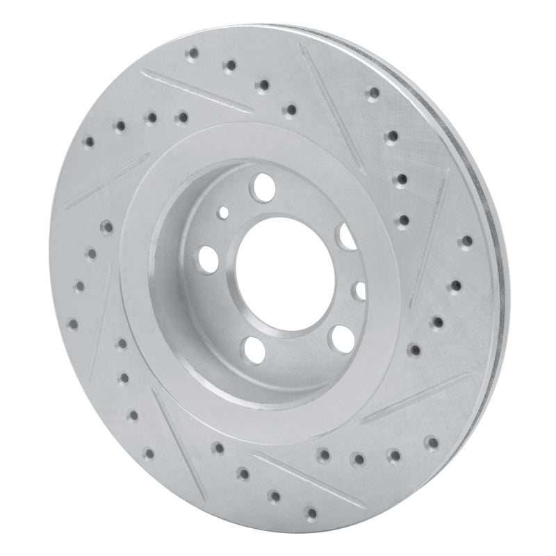 R1 98-15 Volkswagen Golf Front Left Drilled & Slotted Silver Brake Rotor