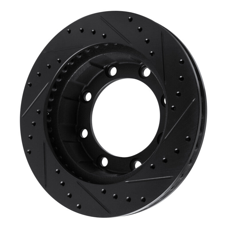R1 77-79 Ford F-350 4WD (Excl Super Duty) Front Left Drilled & Slotted Black Brake Rotor
