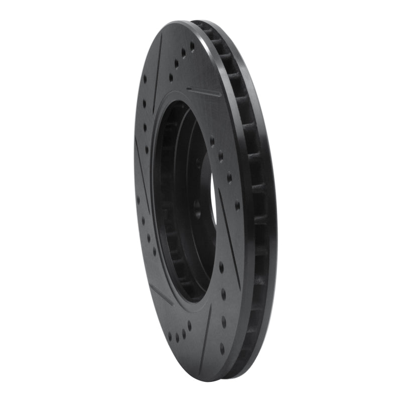 R1 84-91 BMW 325ES Front Right Drilled & Slotted Black Brake Rotor