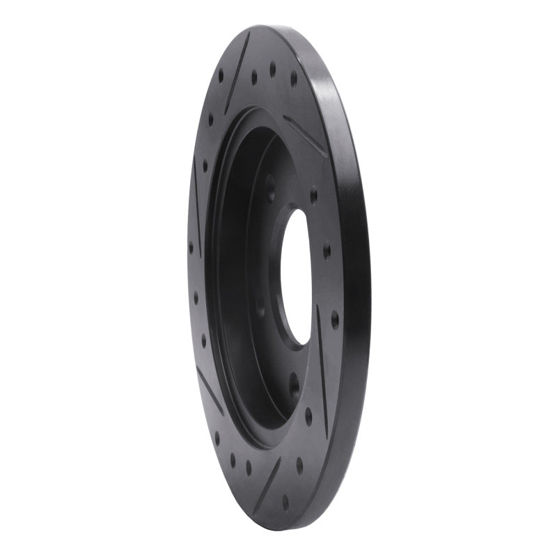 R1 88-94 Buick Regal Rear Right Drilled & Slotted Black Brake Rotor