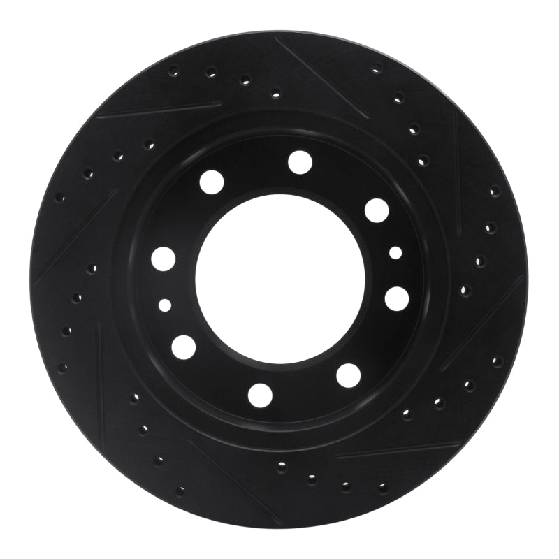 R1 01-25 Chevrolet Silverado 3500 Front Left Drilled & Slotted Black Brake Rotor