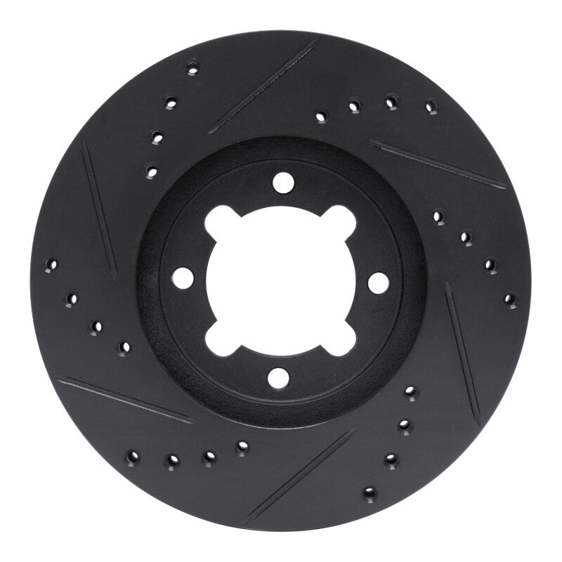 R1 83-84 Toyota Cressida Front Right Drilled & Slotted Black Brake Rotor