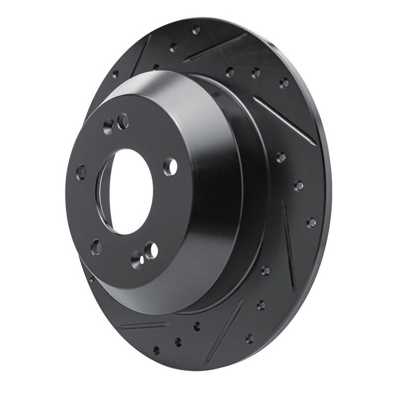 R1 15-20 Kia Sorento Rear Left Drilled & Slotted Black Brake Rotor