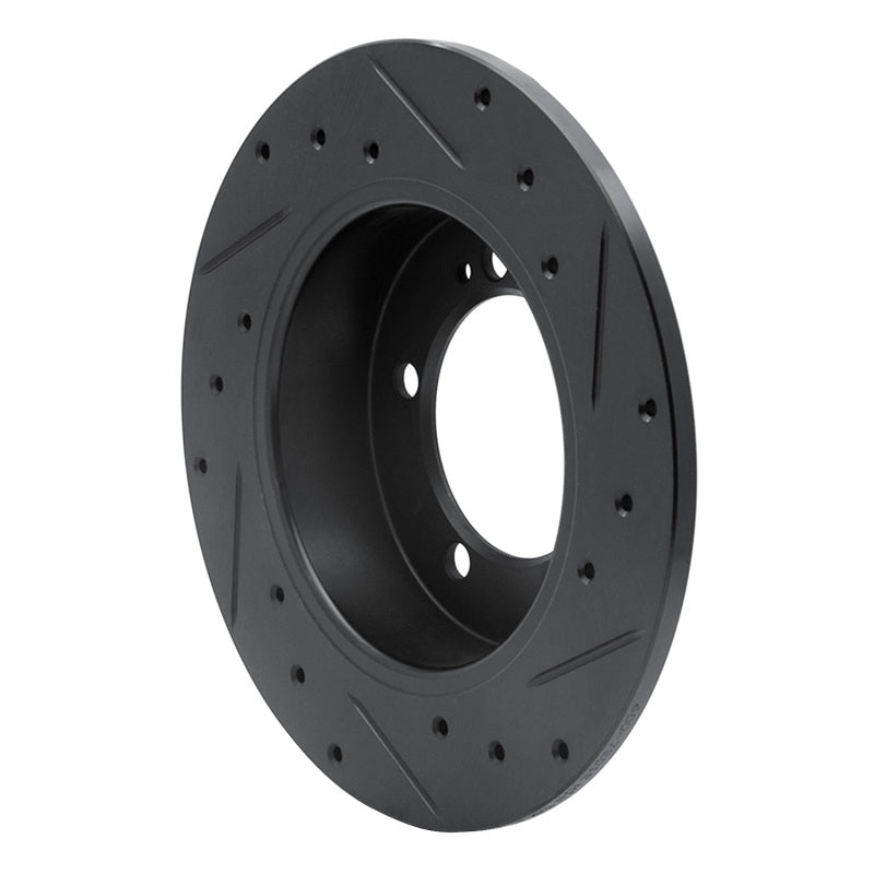 R1 90-94 Eagle TALON Rear Left Drilled & Slotted Black Brake Rotor