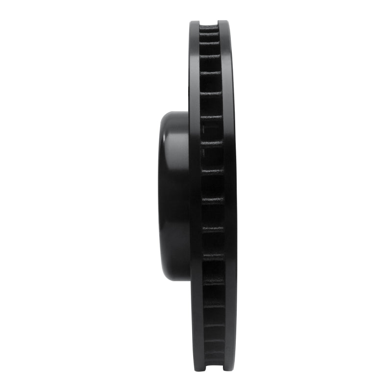 R1 10-18 BMW 550I Left Front Drilled & Slotted Black Brake Rotor