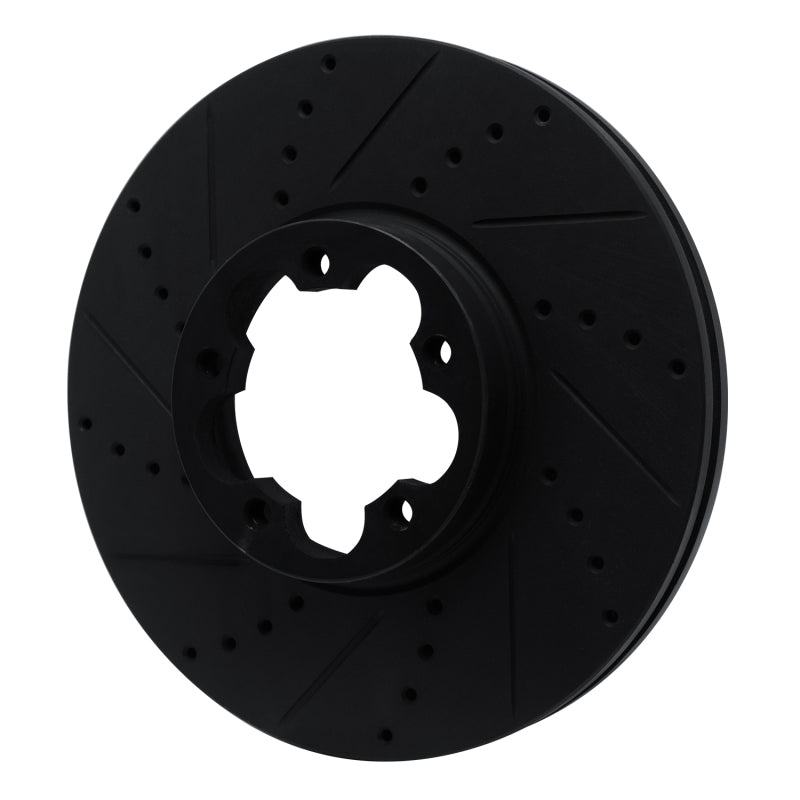 R1 15-25 Ford Transit-350 HD/DRW Front Left Drilled & Slotted Black Brake Rotor