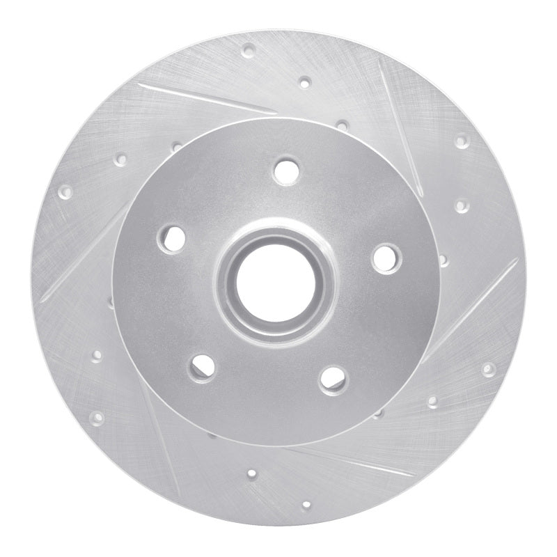 R1 79-85 Volkswagen Type 2 Front Right Drilled & Slotted Silver Brake Rotor