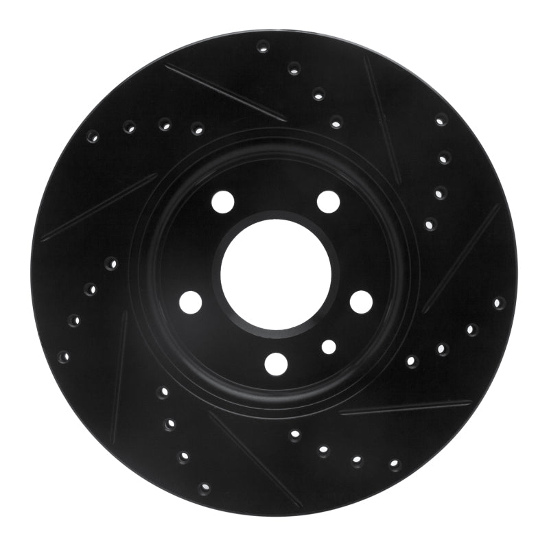 R1 2011-2025 Buick Encore GX Front Left Drilled & Slotted Black Brake Rotor