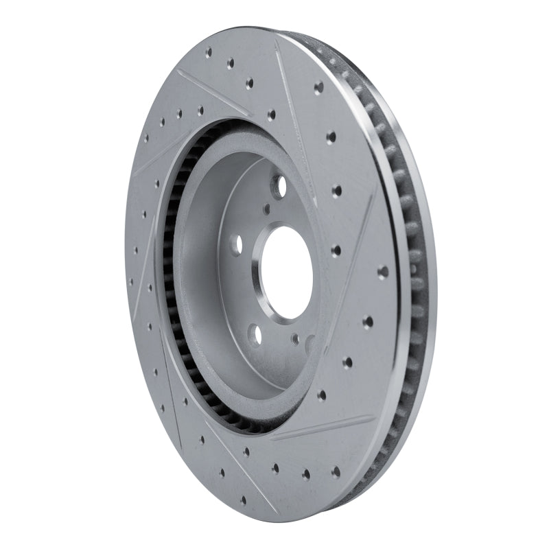 R1 18-25 Lexus ES250 Front Left Drilled & Slotted Silver Brake Rotor