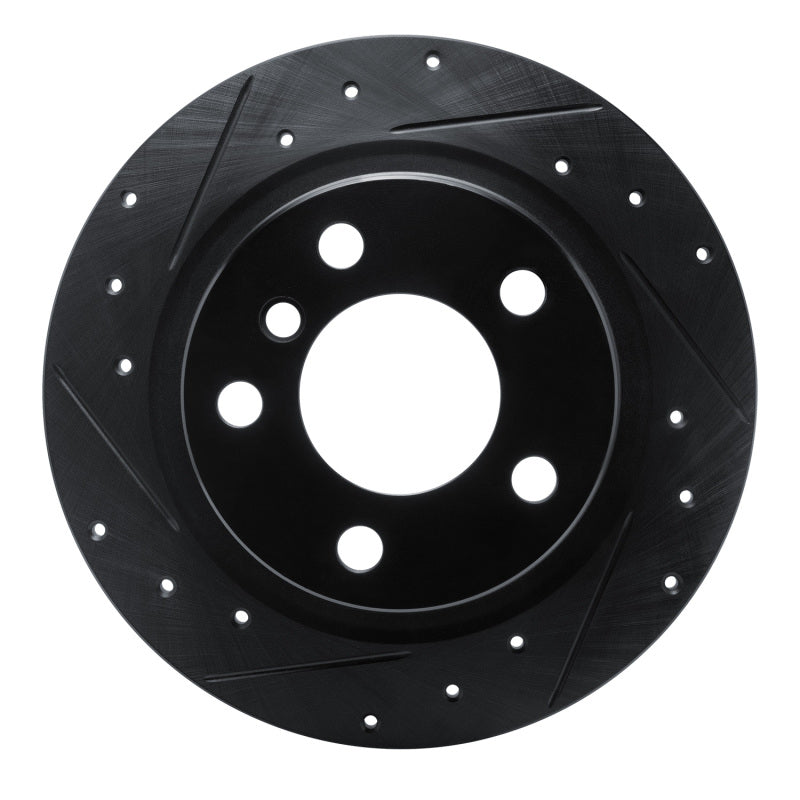 R1 12-18 BMW 118i (Mexico) Rear Left Drilled & Slotted Black Brake Rotor