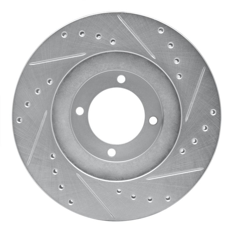 R1 85-88 Toyota Cressida Front Left Drilled & Slotted Silver Brake Rotor