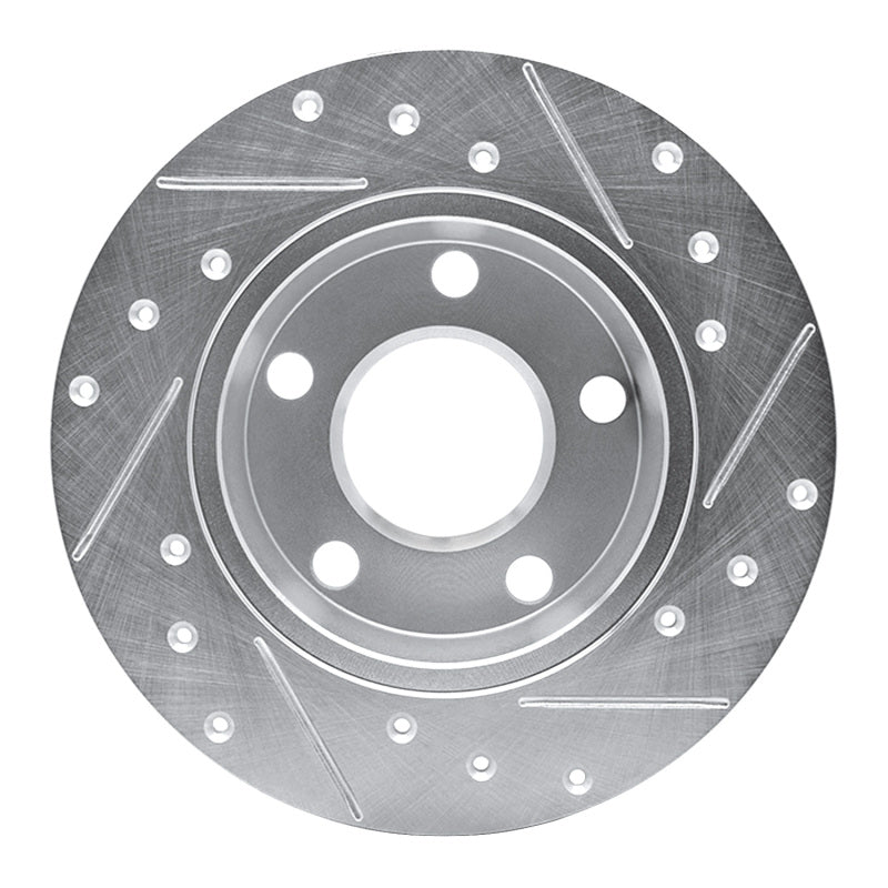 R1 99-05 Audi A6 Quattro Rear Left Drilled & Slotted Silver Brake Rotor