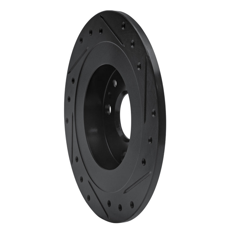 R1 1990-2003 Ford Escort Rear Left Drilled & Slotted Black Brake Rotor
