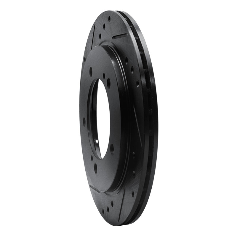 R1 99-04 Chevrolet Tracker Front Left Drilled & Slotted Black Brake Rotor