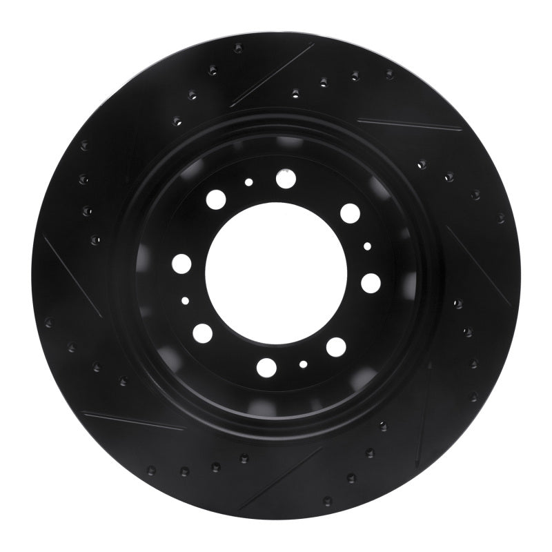 R1 09-25 Dodge Ram 3500 Rear Right Drilled & Slotted Black Brake Rotor