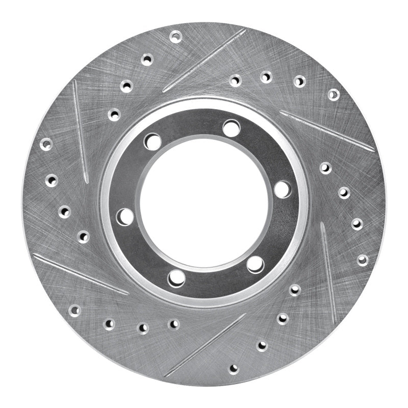 R1 81-87 Dodge Ram 50 Front Left Drilled & Slotted Silver Brake Rotor
