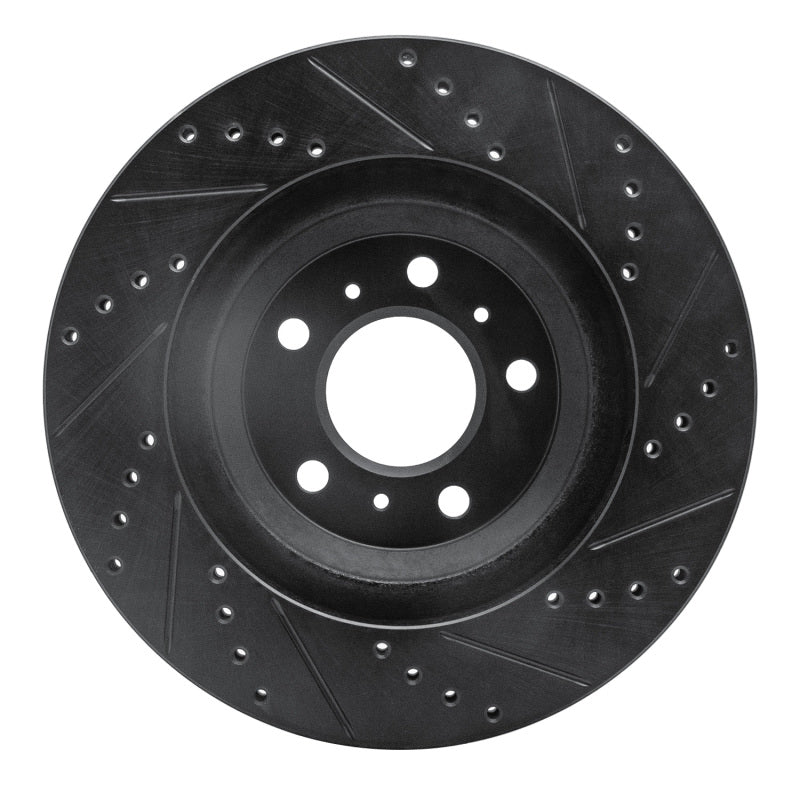 R1 06-16 Buick Allure Front Left Drilled & Slotted Black Brake Rotor