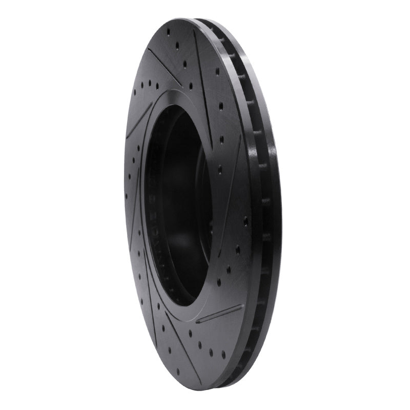 R1 11-16 BMW 528I xDrive Front Left Drilled & Slotted Black Brake Rotor