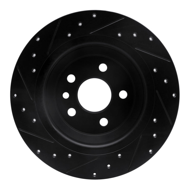 R1 09-15 Ford Focus RS (Mexico) Rear Right Drilled & Slotted Black Brake Rotor