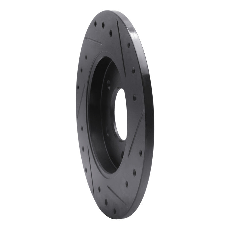 R1 94-99 Buick Regal Rear Left Drilled & Slotted Black Brake Rotor