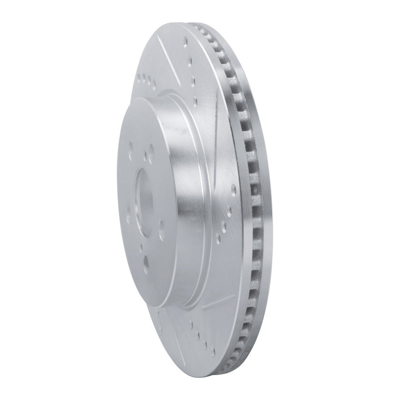 R1 19-25 Toyota Prius Prime Front Right Drilled & Slotted Silver Brake Rotor