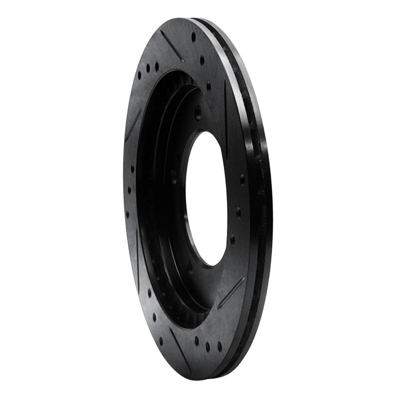 R1 99-04 Chevrolet Tracker Front Left Drilled & Slotted Black Brake Rotor