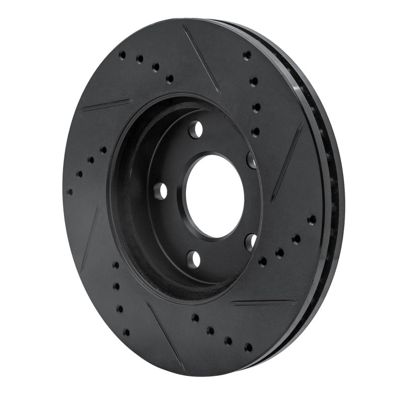 R1 06-11 Chevrolet HHR Front Left Drilled & Slotted Black Brake Rotor