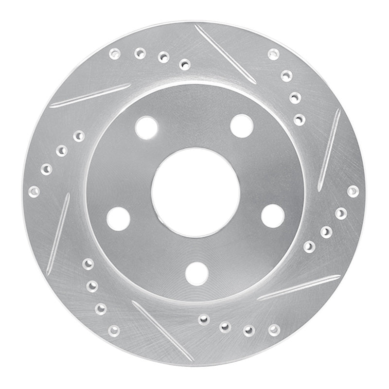 R1 91-94 Toyota Previa Front Right Drilled & Slotted Silver Brake Rotor