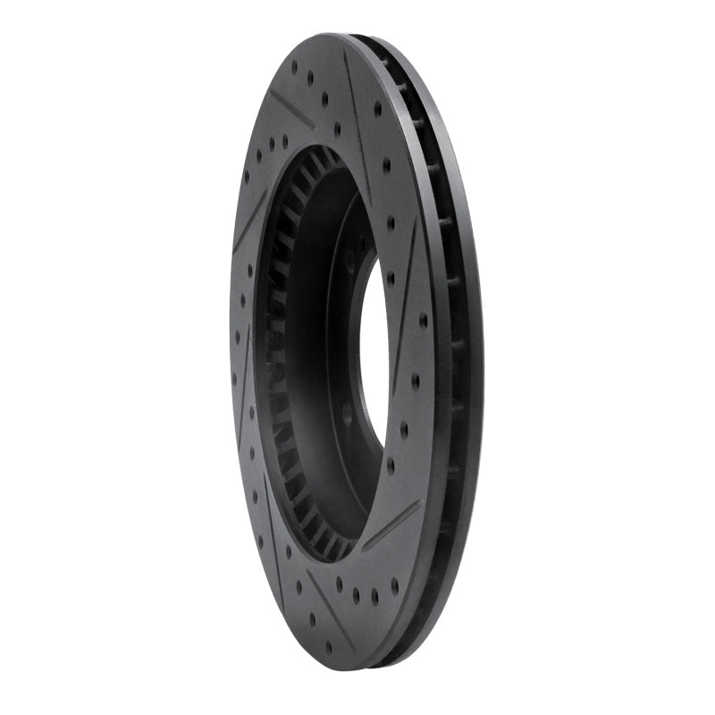 R1 96-98 Suzuki Sidekick Front Left Drilled & Slotted Black Brake Rotor