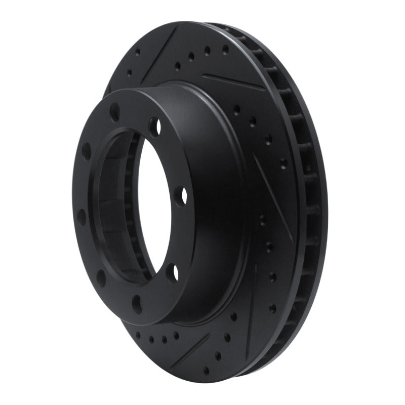 R1 80-94 Ford F-250 4WD (Excl Super Duty) Front Left Drilled & Slotted Black Brake Rotor
