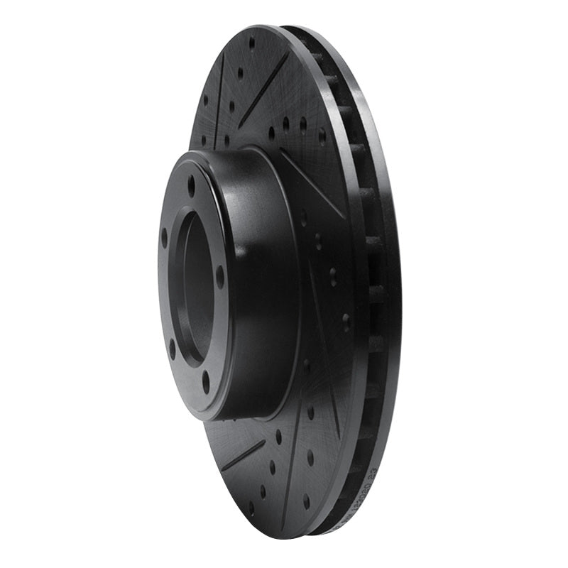 R1 71-97 Jaguar Vanden Plas Front Left Drilled & Slotted Black Brake Rotor