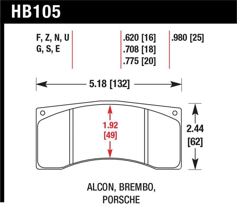 Hawk Alcon B Caliber Performance Ceramic Street Brake Pads