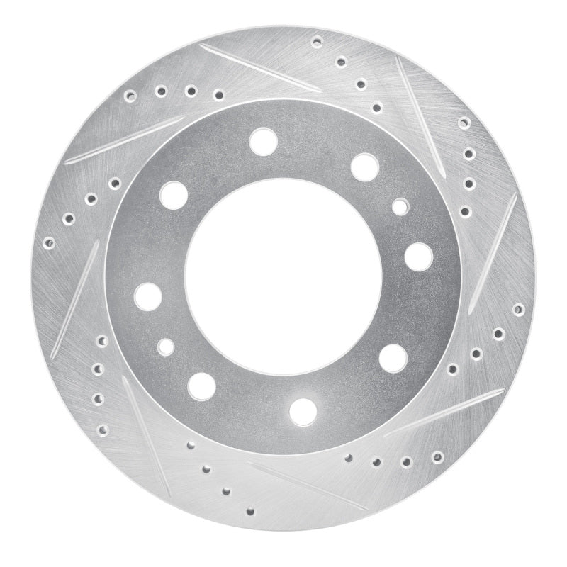 R1 94-99 Dodge Ram 2500 Front Right Drilled & Slotted Silver Brake Rotor