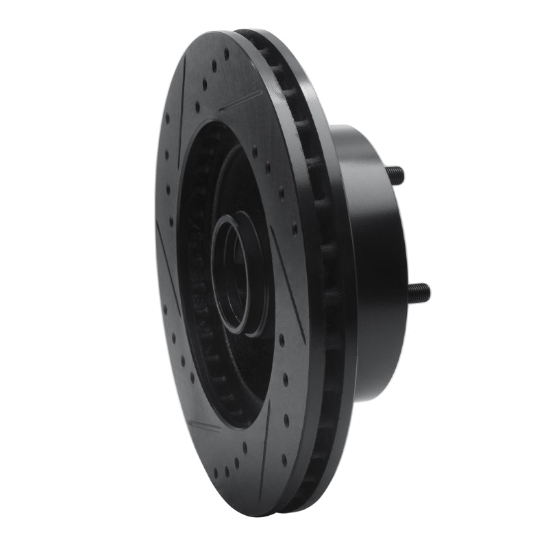 R1 67-74 Buick GS Front Right Drilled & Slotted Black Brake Rotor