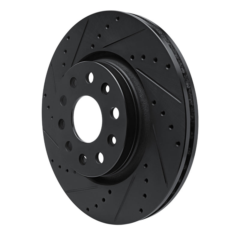R1 18-25 Jeep Gladiator Front Left Drilled & Slotted Black Brake Rotor