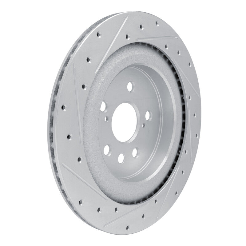 R1 20-25 Lexus RX500h Rear Right Drilled & Slotted Silver Brake Rotor