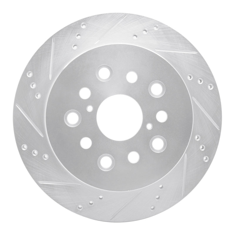 R1 01-06 Lexus LS430 Rear Left Drilled & Slotted Silver Brake Rotor