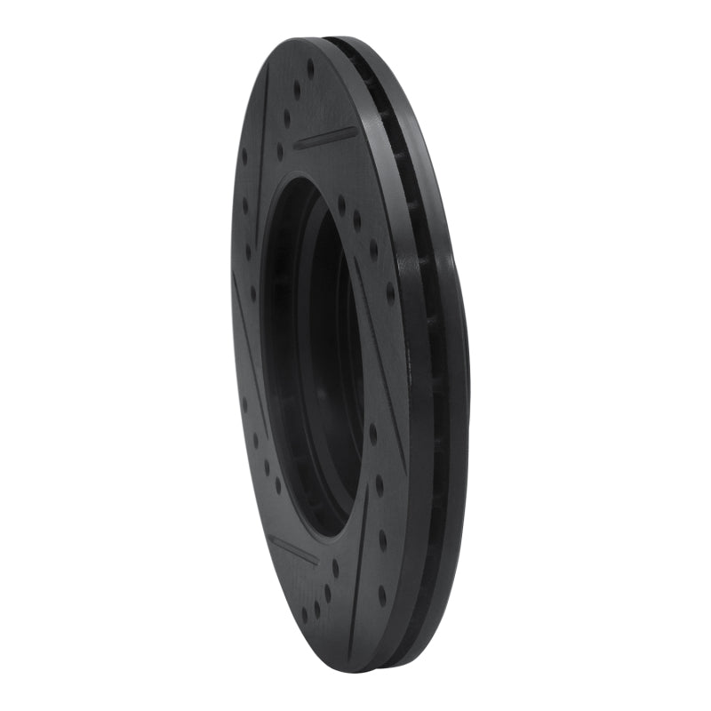R1 12-25 Dodge Attitude (Mexico) Front Right Drilled & Slotted Black Brake Rotor
