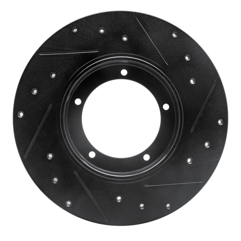 R1 65-76 Porsche 911 Front Left Drilled & Slotted Black Brake Rotor
