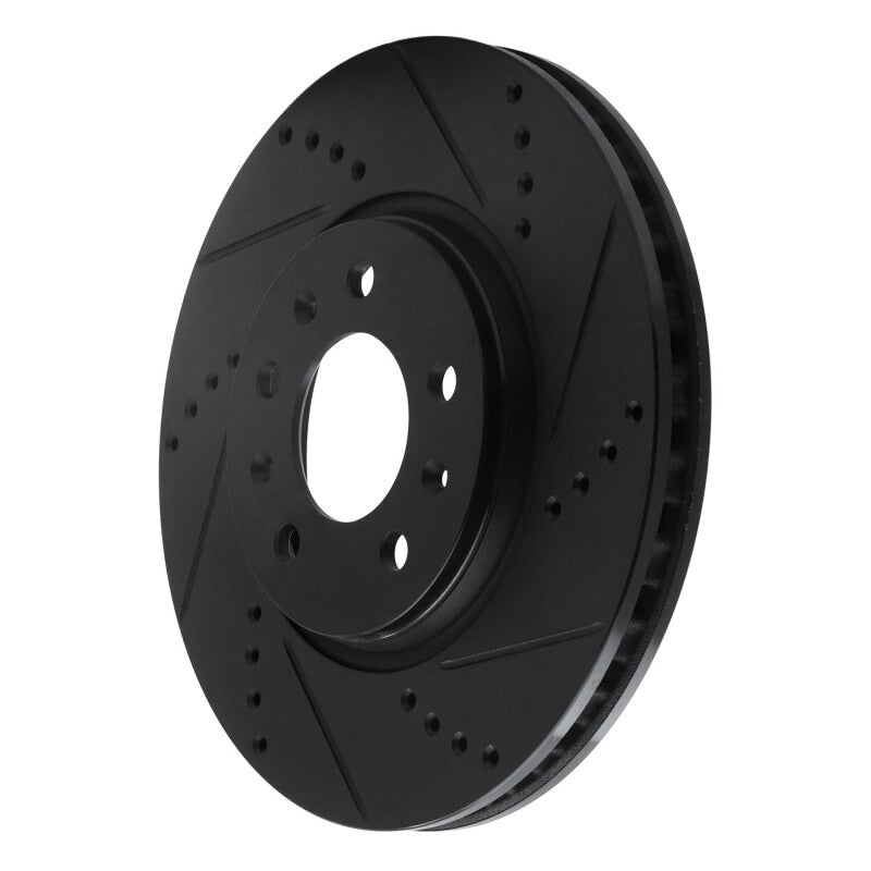 R1 06-10 Pontiac Solstice Front Right Drilled & Slotted Black Brake Rotor