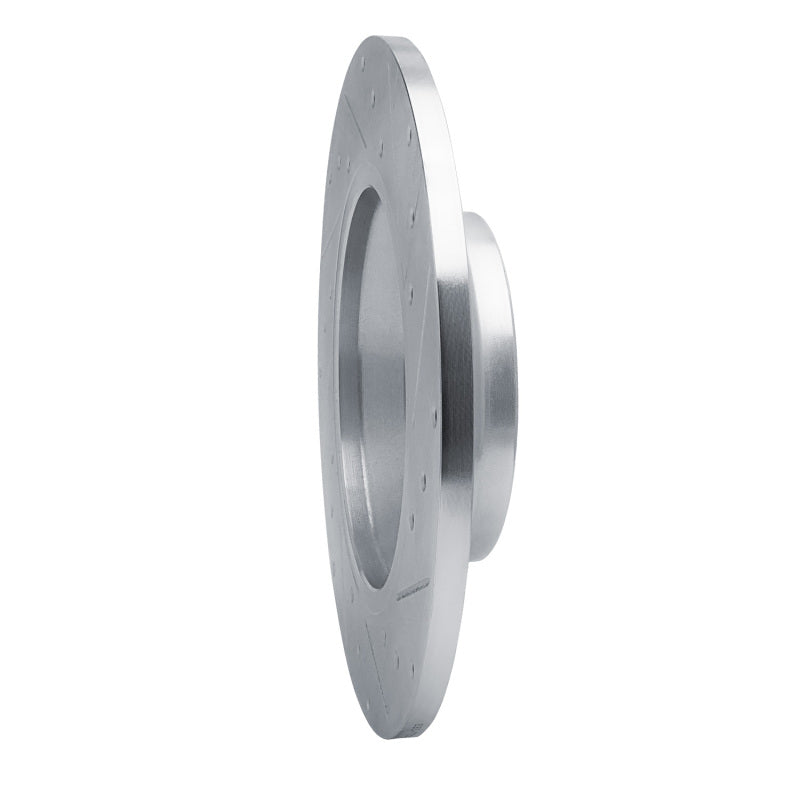 R1 16-25 Audi Q3 Rear Left Drilled & Slotted Silver Brake Rotor