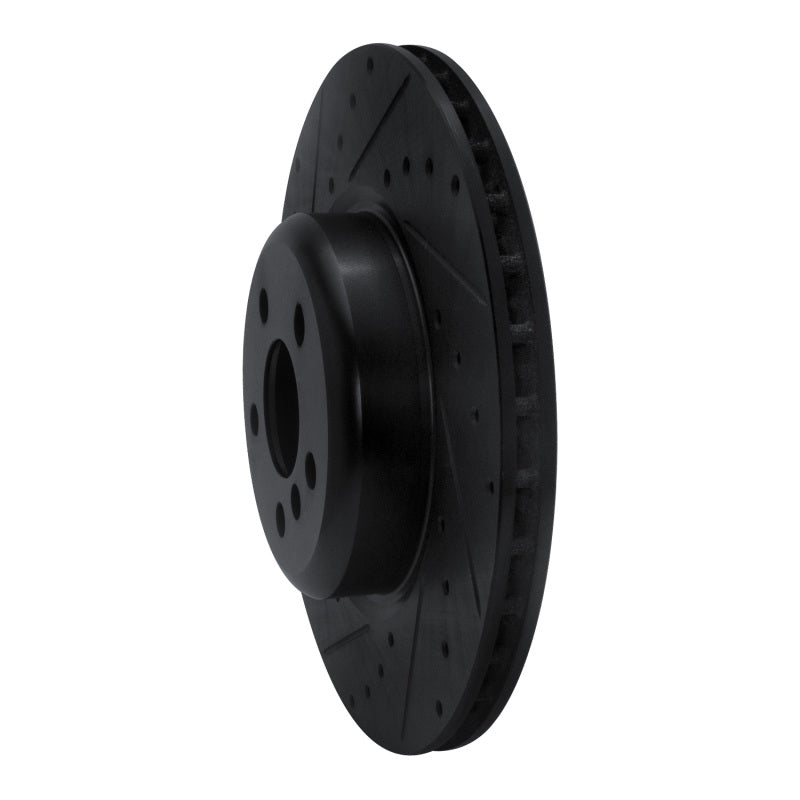 R1 16-25 BMW 430I Rear Left Drilled & Slotted Black Brake Rotor