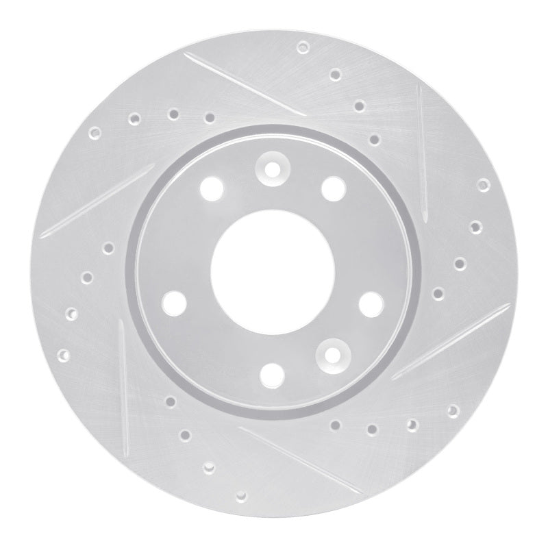 R1 20-25 Nissan SENTRA Front Right Drilled & Slotted Silver Brake Rotor