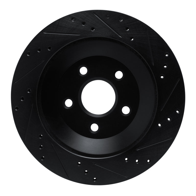 R1 04-07 Ford Freestar Rear Left Drilled & Slotted Black Brake Rotor