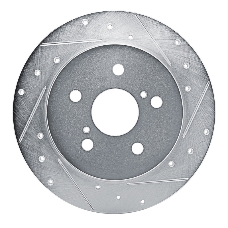 R1 18-22 Toyota C-HR Rear Right Drilled & Slotted Silver Brake Rotor