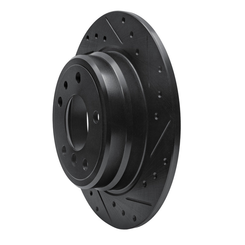 R1 89-95 BMW 525I (USA/Canada) Rear Right Drilled & Slotted Black Brake Rotor