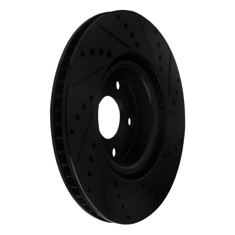 R1 20-25 Ford BRONCO Sport Front Right Drilled & Slotted Black Brake Rotor