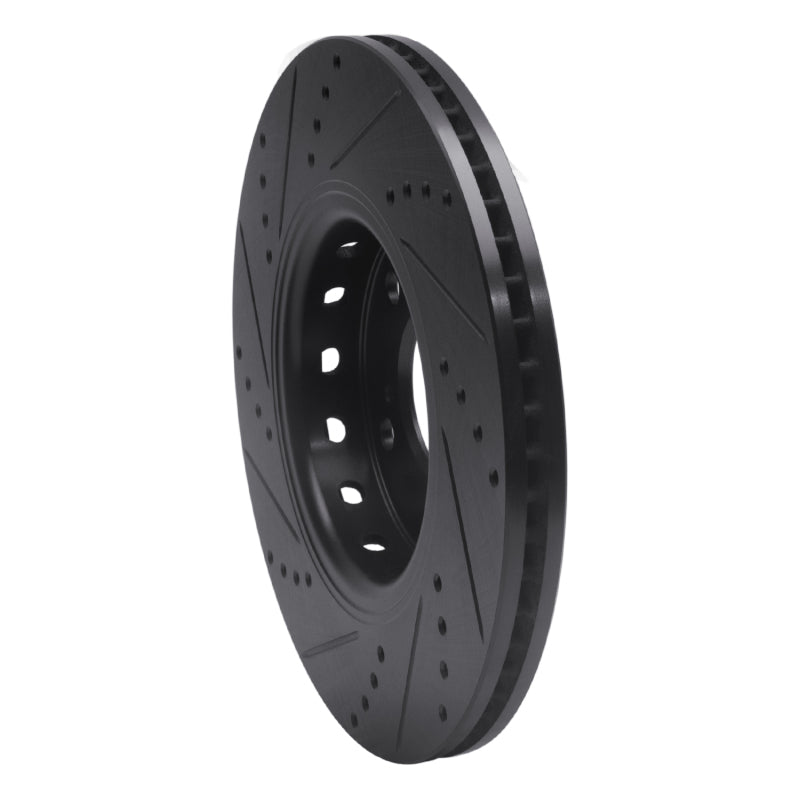 R1 14-20 Acura RLX Front Right Drilled & Slotted Black Brake Rotor