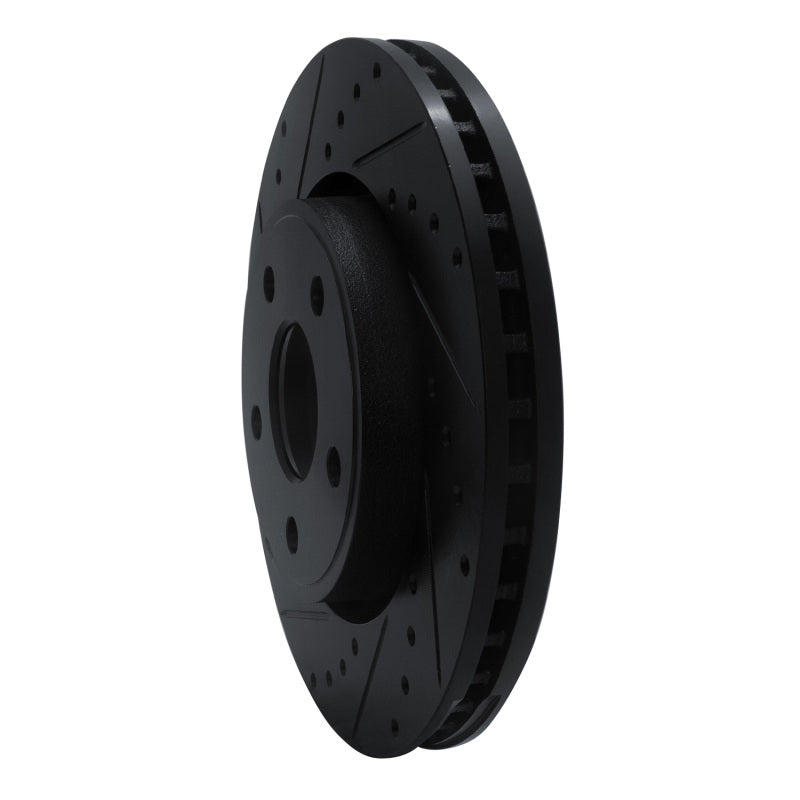 R1 11-22 Dodge Durango Front Left Drilled & Slotted Black Brake Rotor